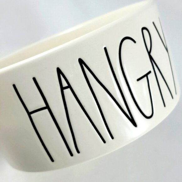 Rae Dunn White Dog Bowl Large Letters HANGRY Artisan Collection Ceramic - Picture 3 of 6